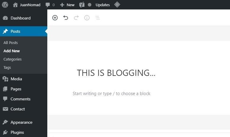 a job may bog you down, a blog may help like this wordpress dashboard