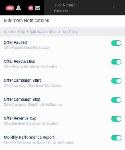 notification buttons for involve asia affiliates